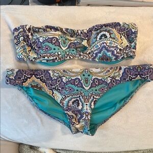 Seafolly Blue and Purple Paisley Bikini